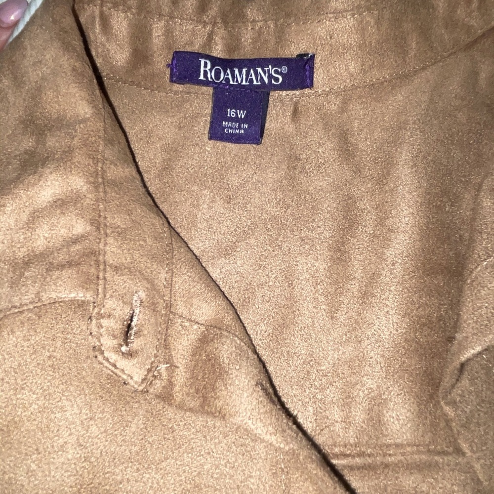 Roamans Suede blazer collar shirt